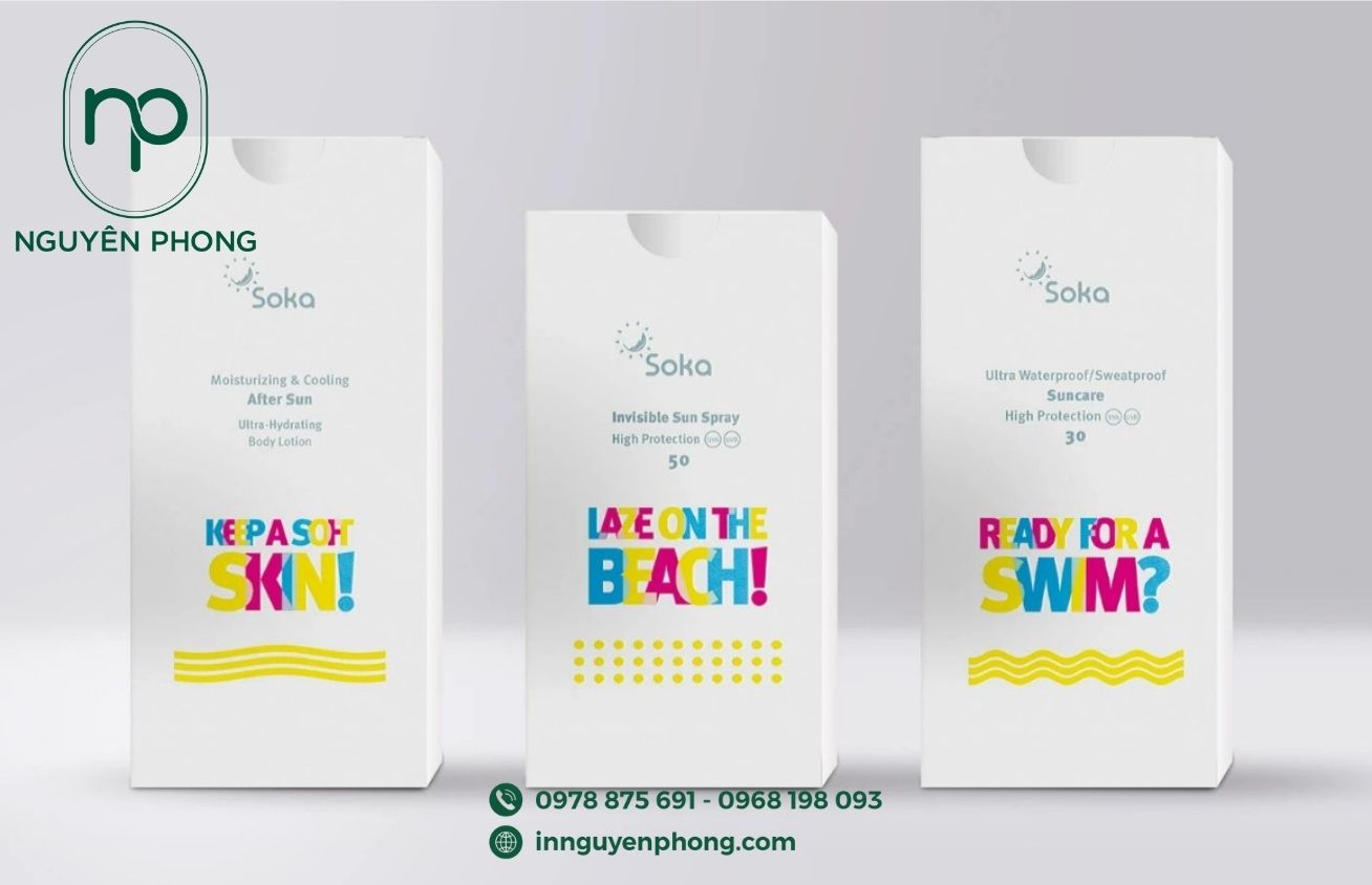 In hộp giấy đựng kem chống nắng đơn giản